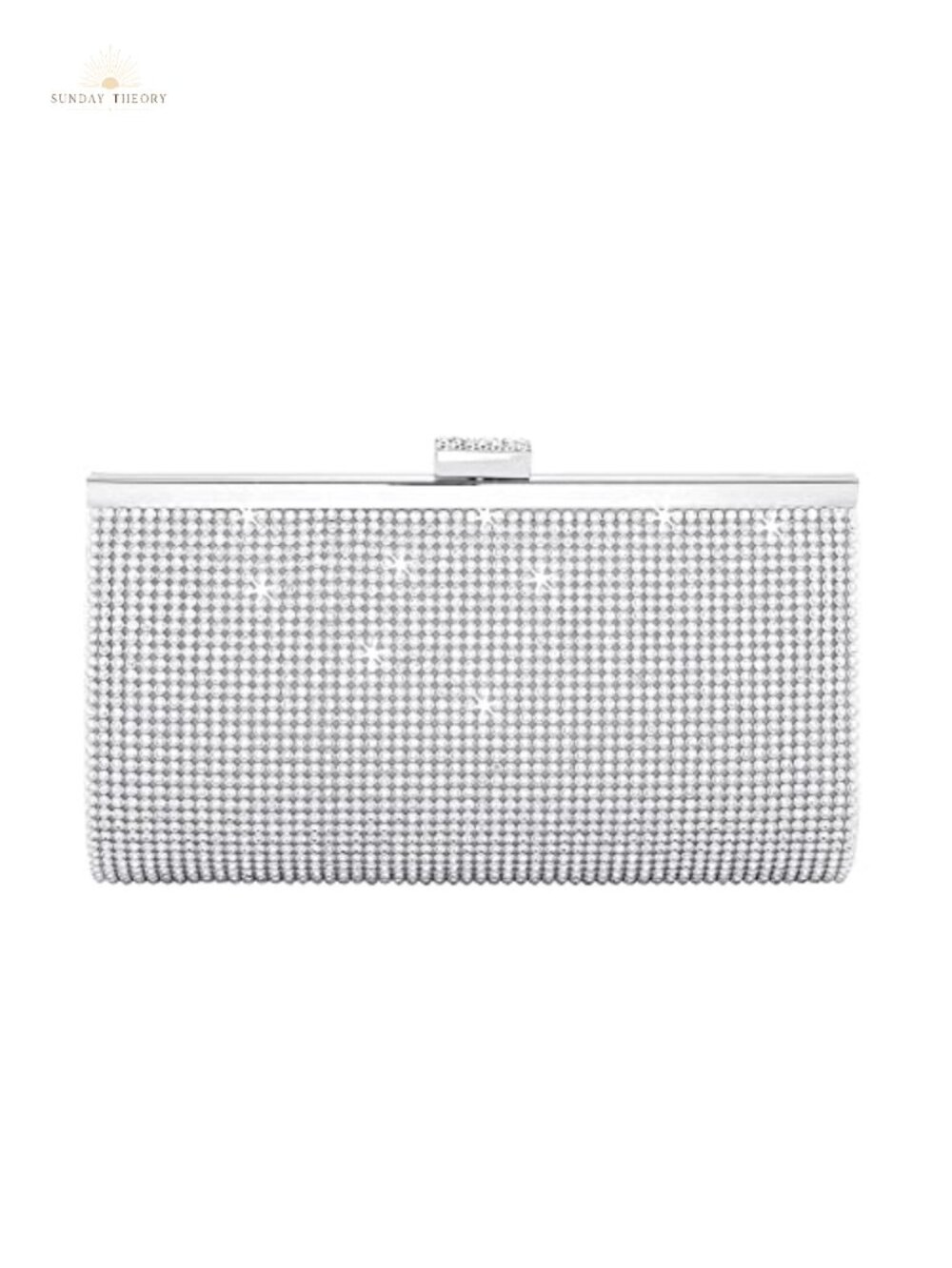 Rhinestone Satin Clutch Crossbody Bag Detachable Chain Evening Wedding